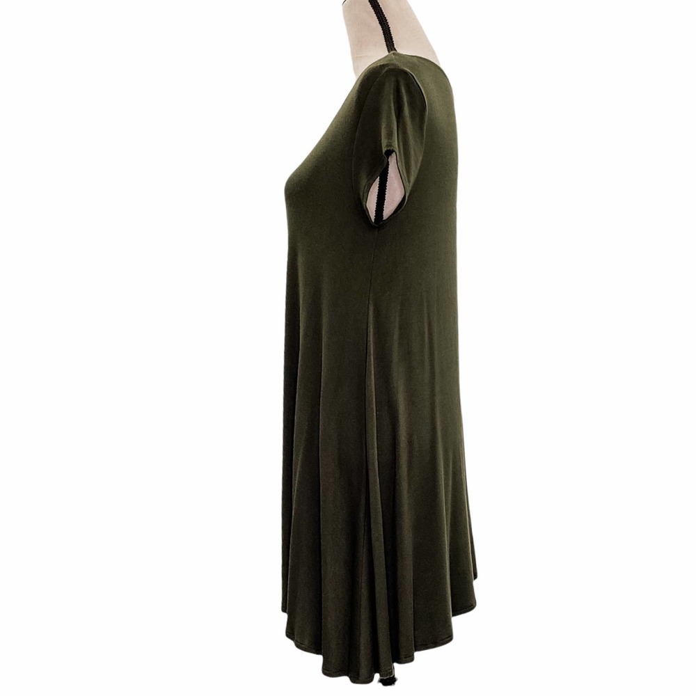 Poetry Solid Army Green Asymmetrical Sharbite Sho… - image 3